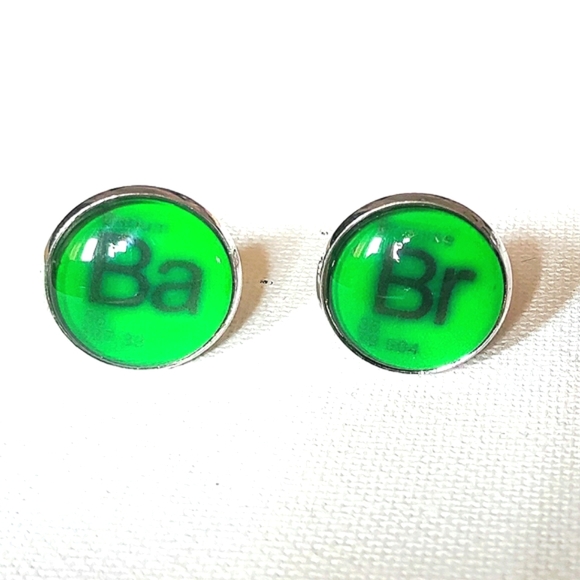 NEW Cufflinks (Ba / Br) Breaking Bad! Silver Metal Alloy. Bullet Back. Gift Box! - Picture 1 of 6